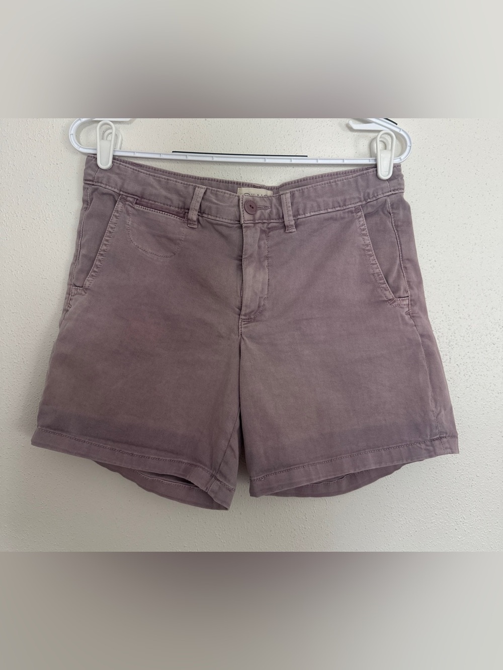 Anthropologie Mauve Mid Rise Chino Shorts Size 27 Casual Twill Summer Cuffed